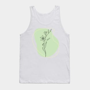 lime minimalist floral Tank Top